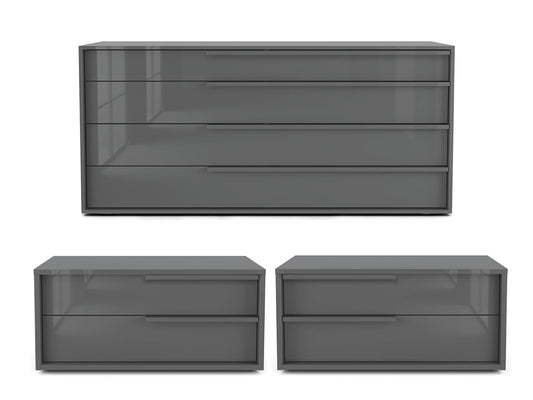 ALESSIO SET  | DARK GRAY HIGH GLOSS